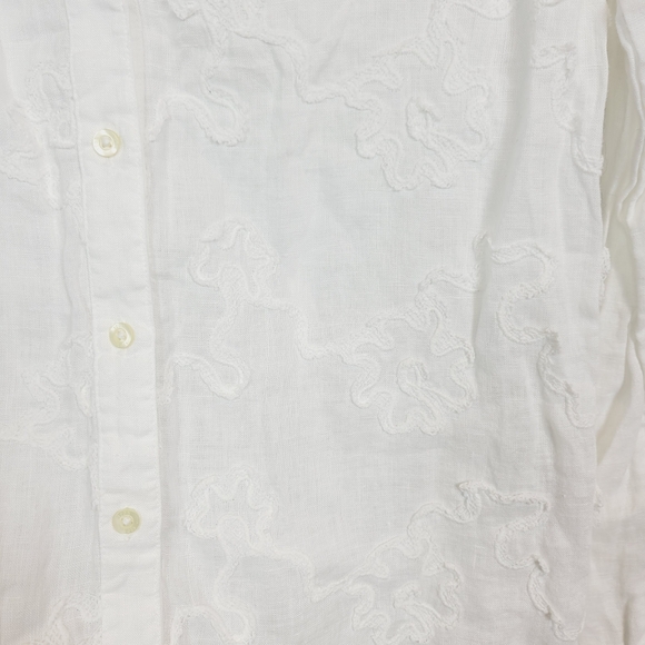 120% lino white printed blouse - Picture 4 of 7